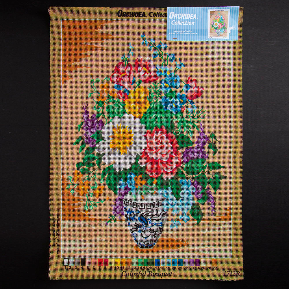 ORCHİDEA 50 x 70 cm Renkli Buket Baskılı Goblen 1712R